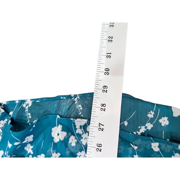 Christina B blouse size medium, a hunter green with flowers white flowers - Picture 5 of 6